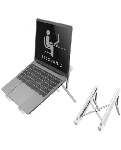 Поставка за лаптоп NewStar - NSLS010, ергономична, сребриста - 2