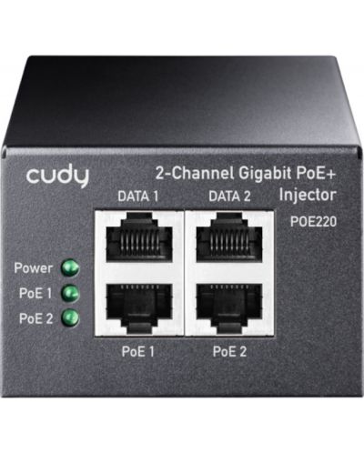 PoE инжектор Cudy - POE220, Gigabit, 2x30W, черен - 3