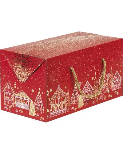 Подаръчна кутия Giftpack Bonnes Fêtes - Червена, с дръжки - 1
