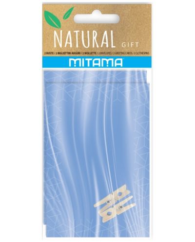 Поздравителни картички Mitama Natural Gift - 2 броя, с плик, асортимент - 4