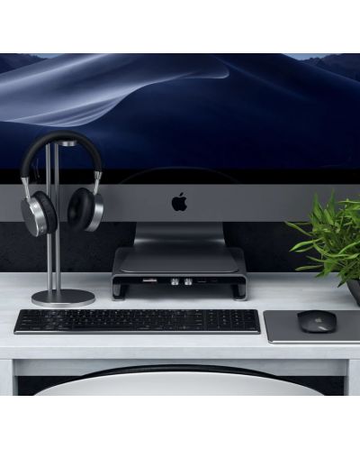 Поставка и хъб Satechi - Aluminum, за iMac, сив - 5