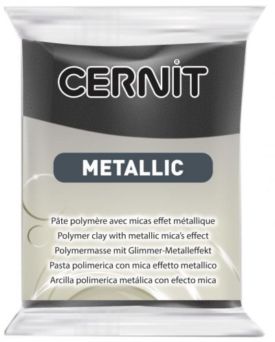 Полимерна глина Cernit Metallic - Сива, 56 g - 1
