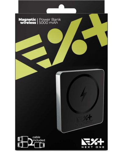 Портативна батерия Next One - Magnetic Wireless MS, 5000 mAh, черна - 8