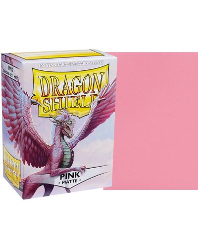 Протектори за карти Dragon Shield Sleeves - Matte Pink (100 бр.) - 2