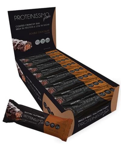 Proteinissimo Prime Протеинови барове, двоен шоколад, 24 броя, Scitec Nutrition - 1