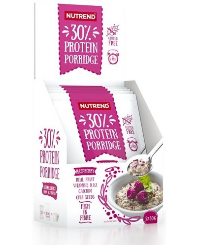 Protein Porridge, малина, 5 сашета, Nutrend - 1
