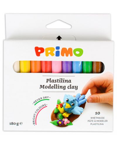 Комплект пластилин Primo - 10 цвята, 180 g - 1