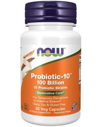 Probiotic-10 100 Billion, 520 mg, 30 капсули, Now - 1