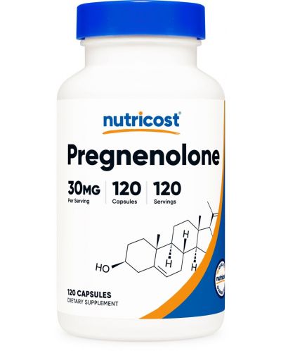 Pregnenolone, 30 mg, 120 капсули, Nutricost - 1