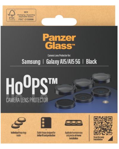 Протектор за камера PanzerGlass - Hoops, Galaxy A15/А15 5G, черен - 4