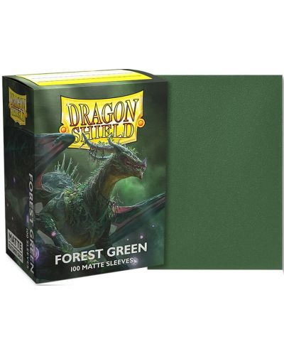 Протектори за карти Dragon Shield - Matte Sleeves Standard Size, Forest Green (100 бр.) - 2