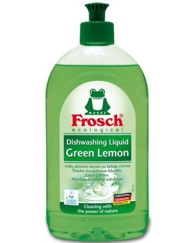 Препарат за миене на съдове Frosch - Зелен лимон, 500 ml - 1
