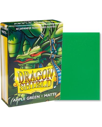 Протектори за карти Dragon Shield - Matte Sleeves Small Size, Apple Green (60 бр.) - 2