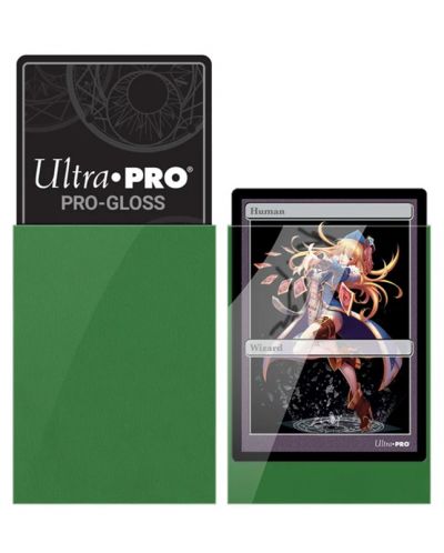 Протектори за карти Ultra Pro - PRO-Gloss Small Size, Green (60 бр.) - 2