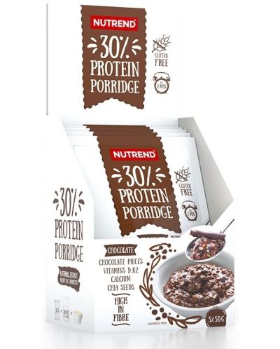 Protein Porridge, шоколад, 5 сашета, Nutrend - 1