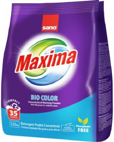 Прах за пране Sano - Maxima Bio color, 35 пранета, 1.25 kg - 1