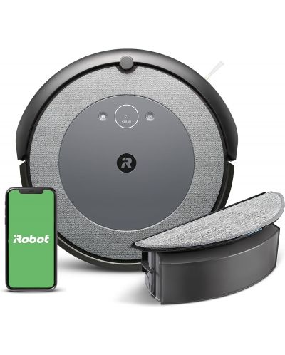 Прахосмукачка-робот iRobot - Roomba Combo i5, i517840, Woven Neutral - 5