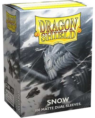Протектори за карти Dragon Shield - Matte Dual Sleeves Standard Size, Snow (100 бр.) - 1