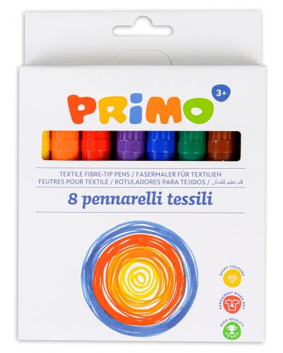 Текстилни маркери Primo - 8 цвята - 1