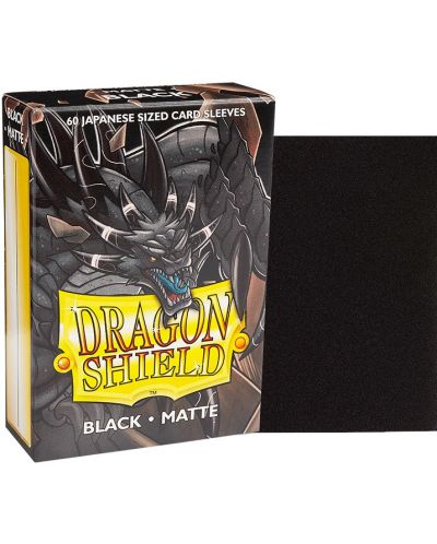 Протектори за карти Dragon Shield - Matte Sleeves Small Size, Black (60 бр.) - 2