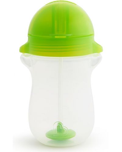 Преходна чаша със сламка Munchkin - Click Lock Weighted Straw, 285 ml, зелена - 2