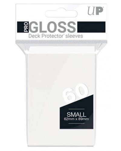 Протектори за карти Ultra Pro - PRO-Gloss Small Size, White (60 бр.) - 1