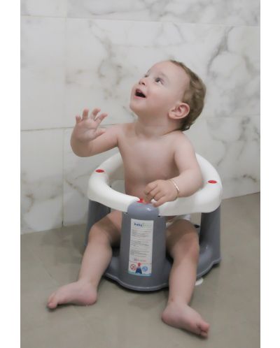 Противоплъзгаща седалка за баня и хранене BabyJem - Бяла - 2