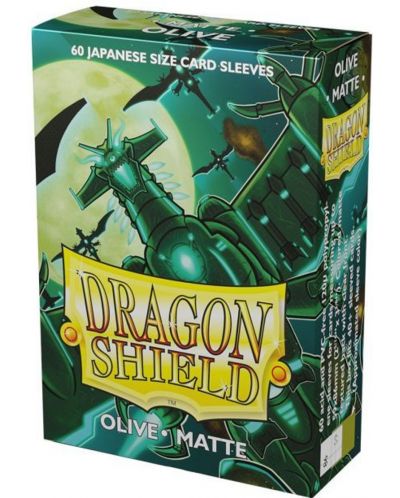 Протектори за карти Dragon Shield Sleeves - Small Matte Olive (60 бр.) - 1