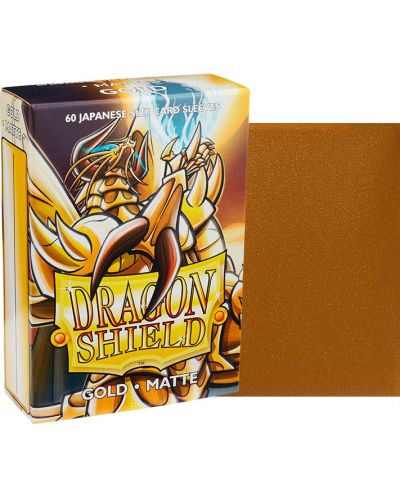 Протектори за карти Dragon Shield - Matte Sleeves Small Size, Gold (60 бр.) - 2