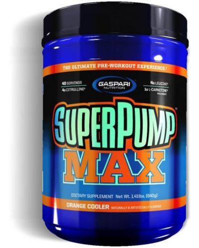 SuperPump Max, портокал, 640 g, Gaspari Nutrition - 1