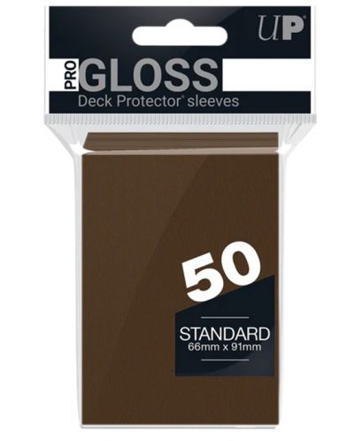 Протектори за карти Ultra Pro - PRO-Gloss Standard Size, Brown (50 бр.) - 1