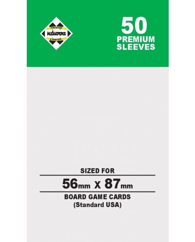 Протектори за карти Kaissa Premium Sleeves 56 x 87 mm (Standard USA) - 50 бр. - 1