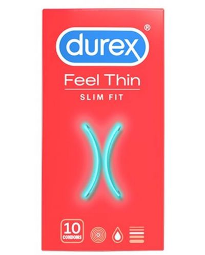 Feel Thin Slim Fit Презервативи, 10 броя, Durex - 1