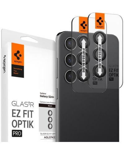 Протектор за камера Spigen - Glass tR EZ Fit Optik Pro, Galaxy S24 Plus, 2 броя - 1