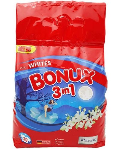 Прах за пране 3 in 1 Bonux - White Lilac, 20 пранета - 1