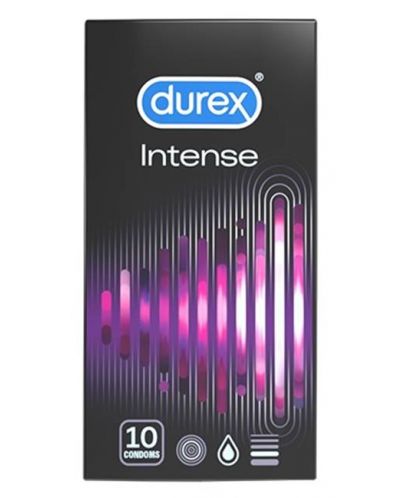 Intense Оребрени презервативи, 10 броя, Durex - 1