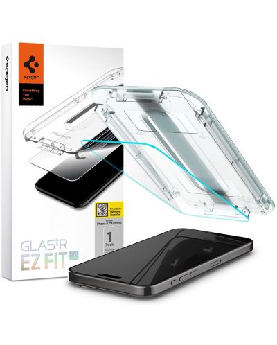Стъклен протектор Spigen - Glas.tR Ez-Fit, iPhone 15 Pro - 7