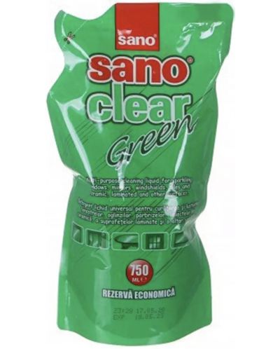 Препарат за прозорци Sano - Clear Green, 750 ml - 1