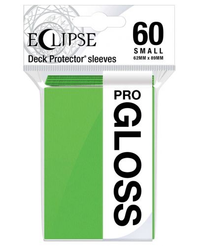 Протектори за карти Ultra Pro - Eclipse Gloss Small Size, Lime Green (60 бр.) - 1