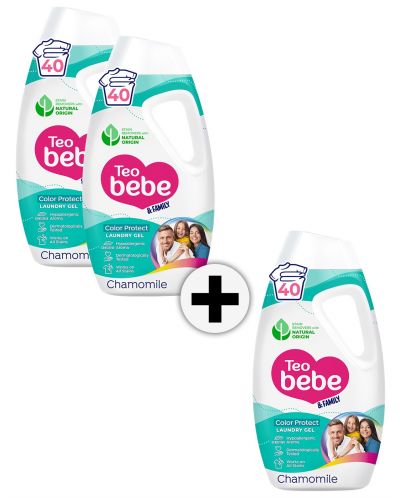 Промо пакет 2+1 Teo Bebe & Family - Гел за пране с Лайка, 1.8 l - 1
