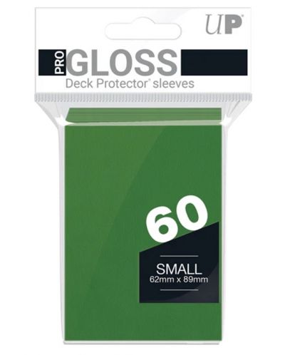 Протектори за карти Ultra Pro - PRO-Gloss Small Size, Green (60 бр.) - 1