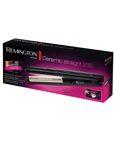 Преса за коса Remington - S3500, 230°C, керамично покриите, черна - 2
