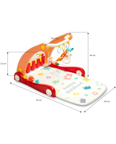 Проходилка с музикална подложка 2 в 1 Caretero Toyz - Синя - 10