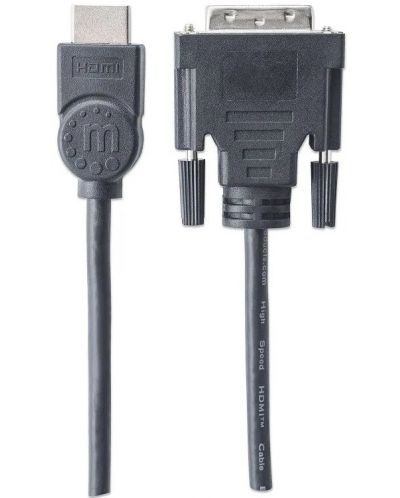 Адаптер Manhattan - HDMI/DVI-D 24+1, 1.8 m, черен - 1