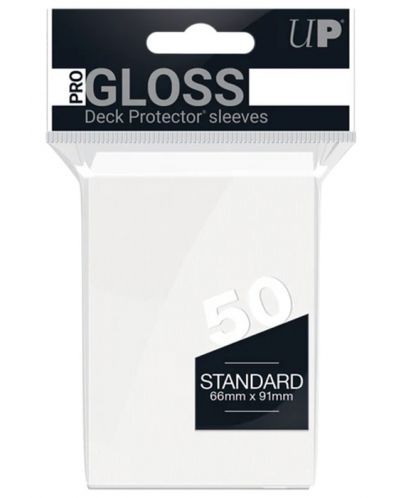 Протектори за карти Ultra Pro - PRO-Gloss Standard Size, White (50 бр.) - 1