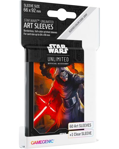 Протектори за карти Gamegenic - Star Wars: Unlimited Art Sleeves - Kylo Ren (60 бр.) - 1