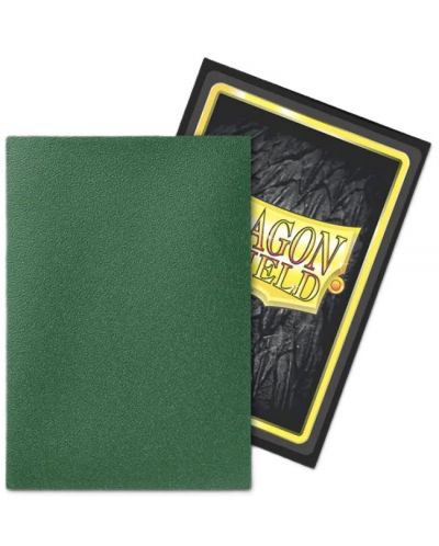 Протектори за карти Dragon Shield - Matte Dual Sleeves Small Size, Metallic Green (60 бр.) - 2