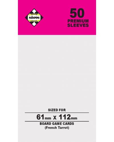 Протектори за карти Kaissa Premium Sleeves 61 x 112 mm (French Tarot) - 50 бр. - 1