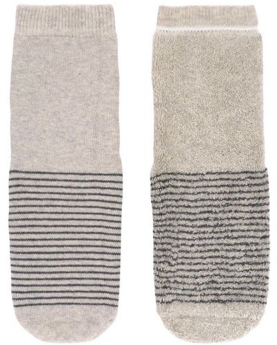 Противоплъзгащи чорапи Lassig - 27-30 размер, сиви-бежови, 2 чифта - 2