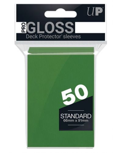 Протектори за карти Ultra Pro - PRO-Gloss Standard Size, Green (50 бр.) - 1